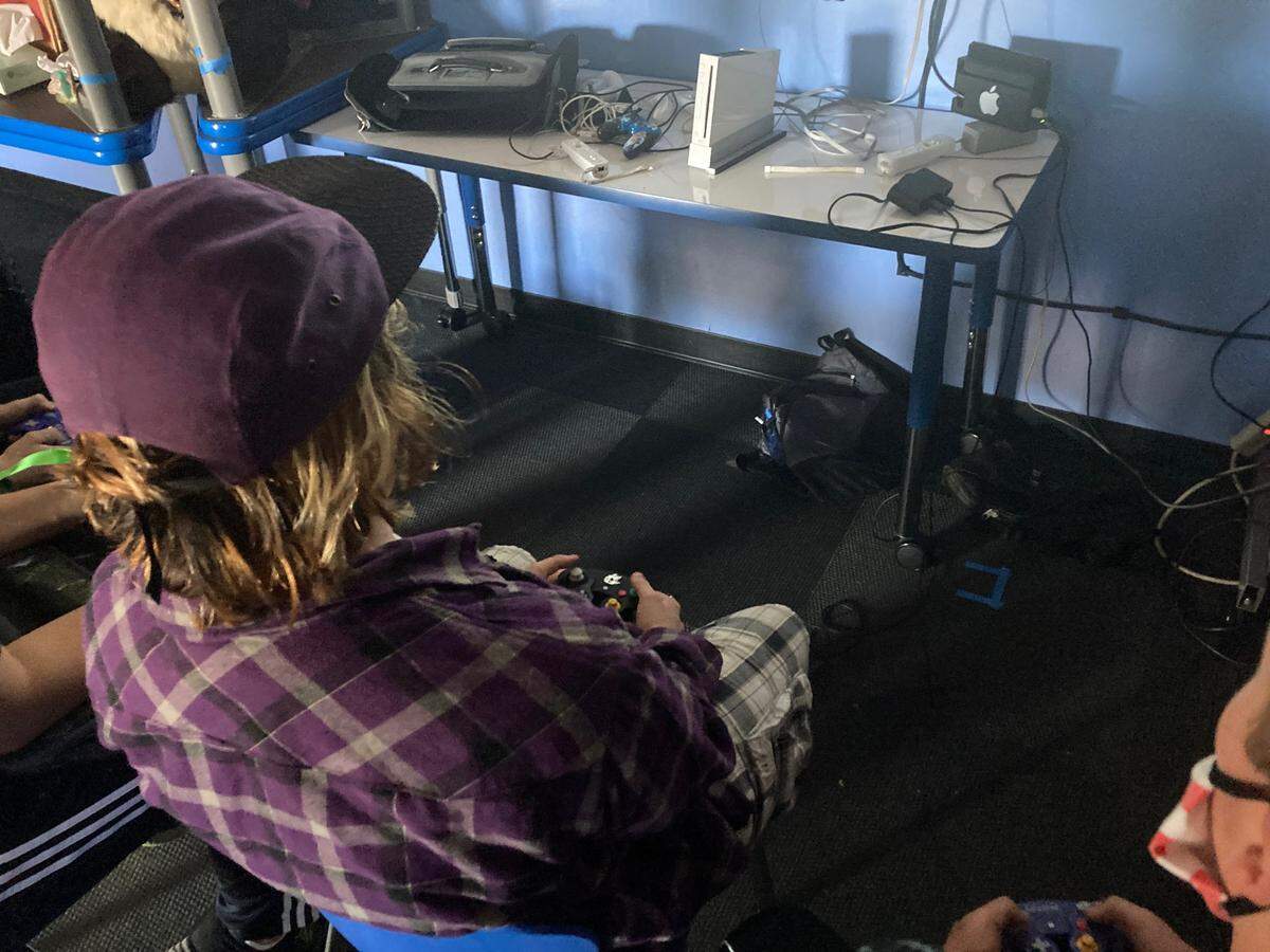A student plays Super Smash Bros. Ultimate during Peninsula High School’s 2021 esports summer academy.