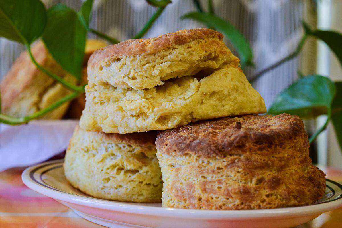 Hailey Hernandez’s biscuit recipe holds up incredibly well in sandwich form, but it’s equally delicious split with butter and tomato jam.