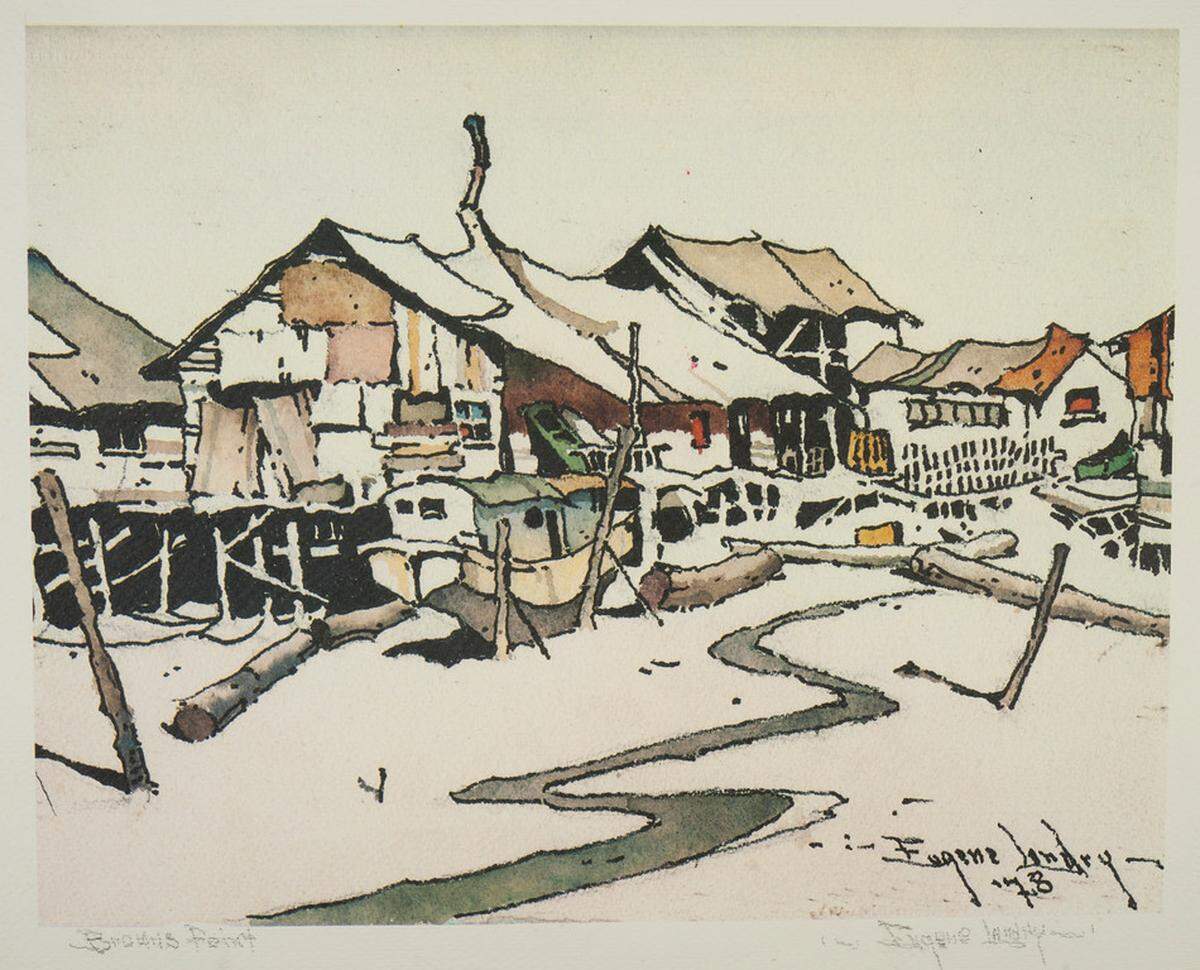 A 1978 painting by Eugene Landry titled, “Browns Point.”