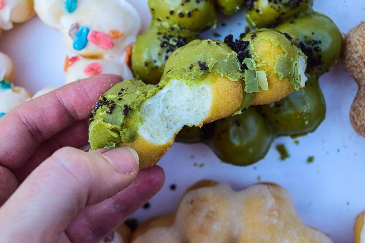 Mochi doughnuts are beloved for their airy texture, compliments of glutinous rice flour in the dough.