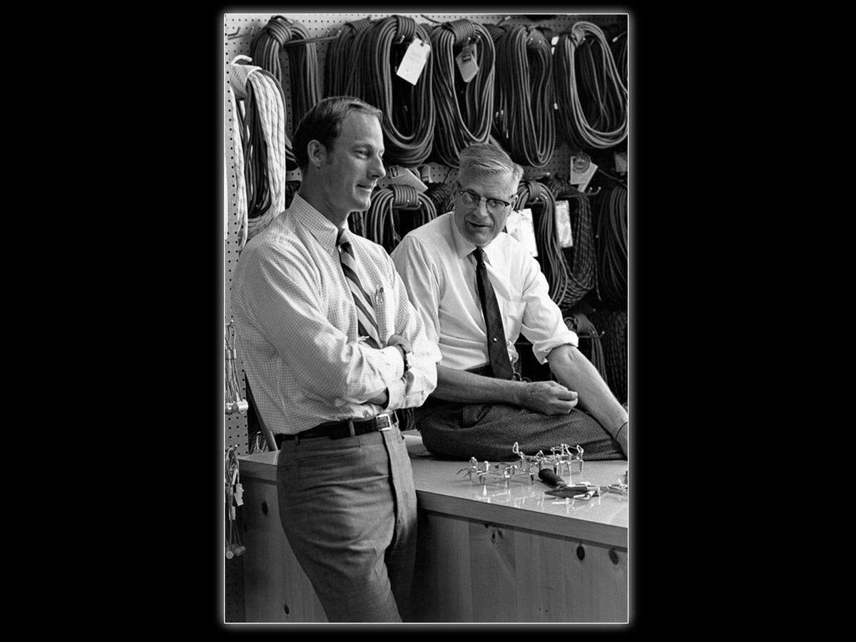Jim with REI founder Lloyd Anderson at the old store in 1964.