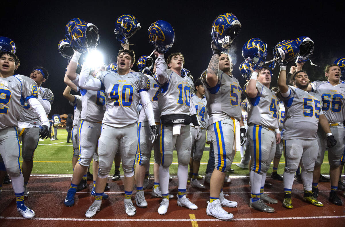 Fife players thank the fans following Friday night’s 2A football state quarterfinal victory over the Black Hills Wolves, 14-0, at Tumwater District Stadium on Nov. 16, 2018.