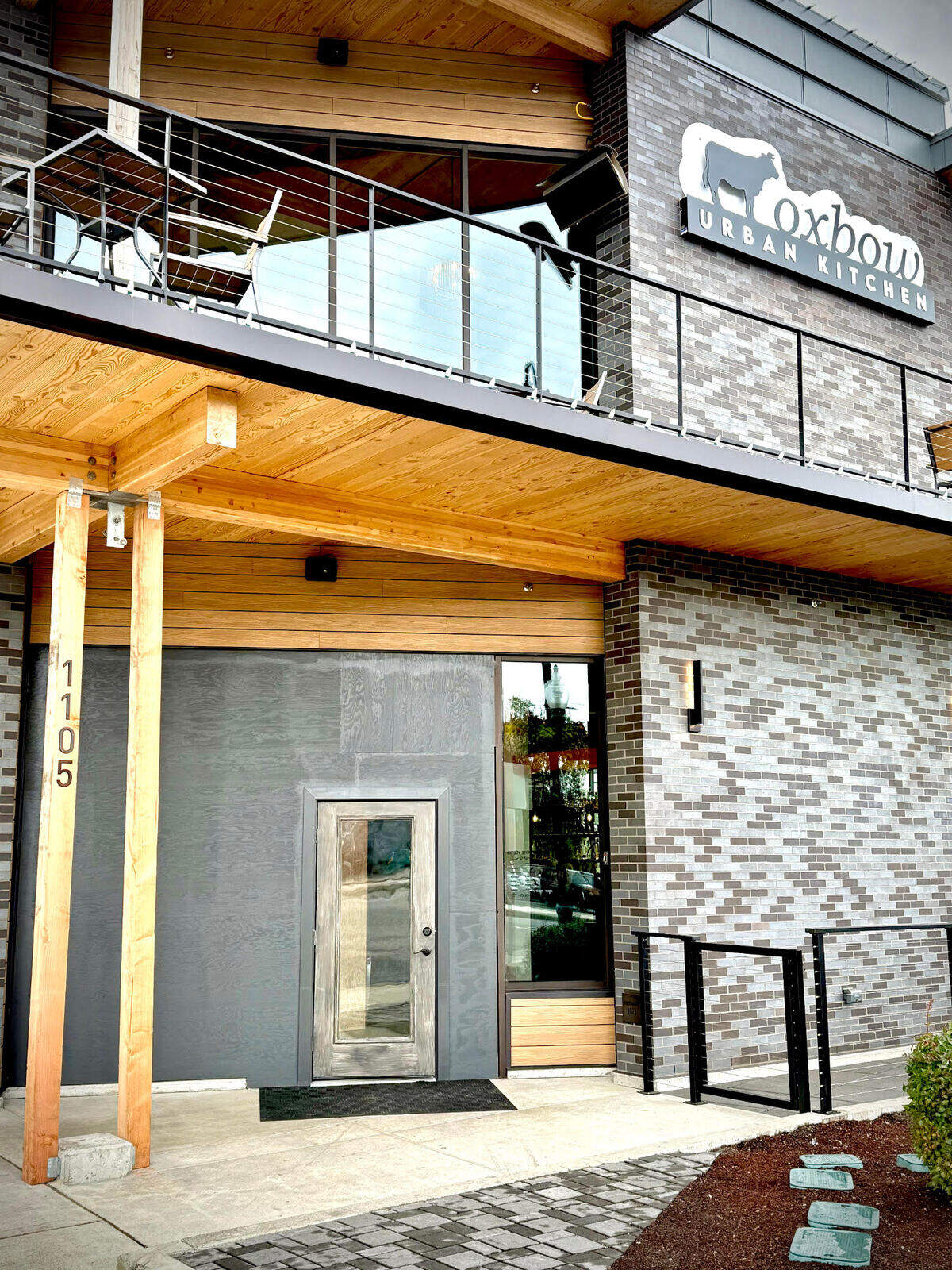 This image shows Oxbow’s temporary wooden door entrance.