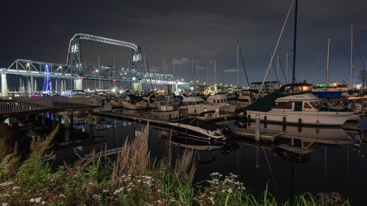 The Murray Morgan Bridge carries East 11th Street over the Thea Foss Waterway in Tacoma, Washington. Photographed Jan. 1, 2025.