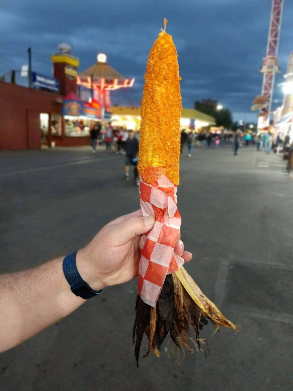 Mexican street corn from Totally Shucked was the winner for the elote taste-off at the Washington State Fair. This version was coated in mayo, parmesan cheese and smoked paprika.