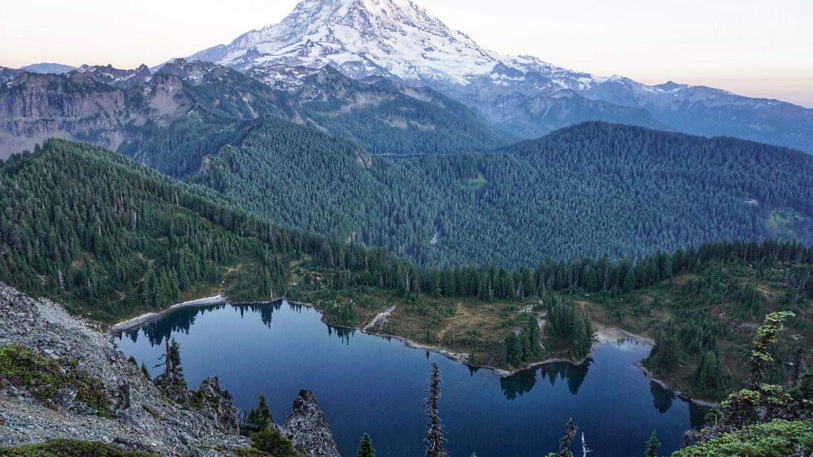 View from Tolmie Peak Lookout in Mount Rainier National Park