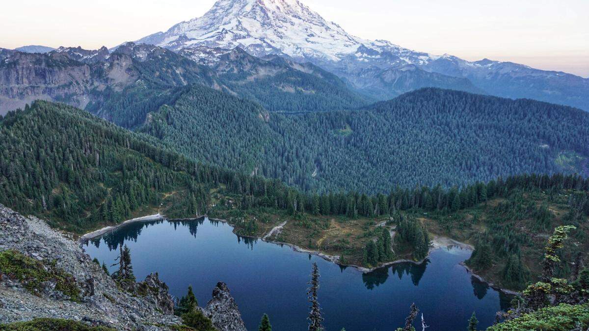 View from Tolmie Peak Lookout in Mount Rainier National Park