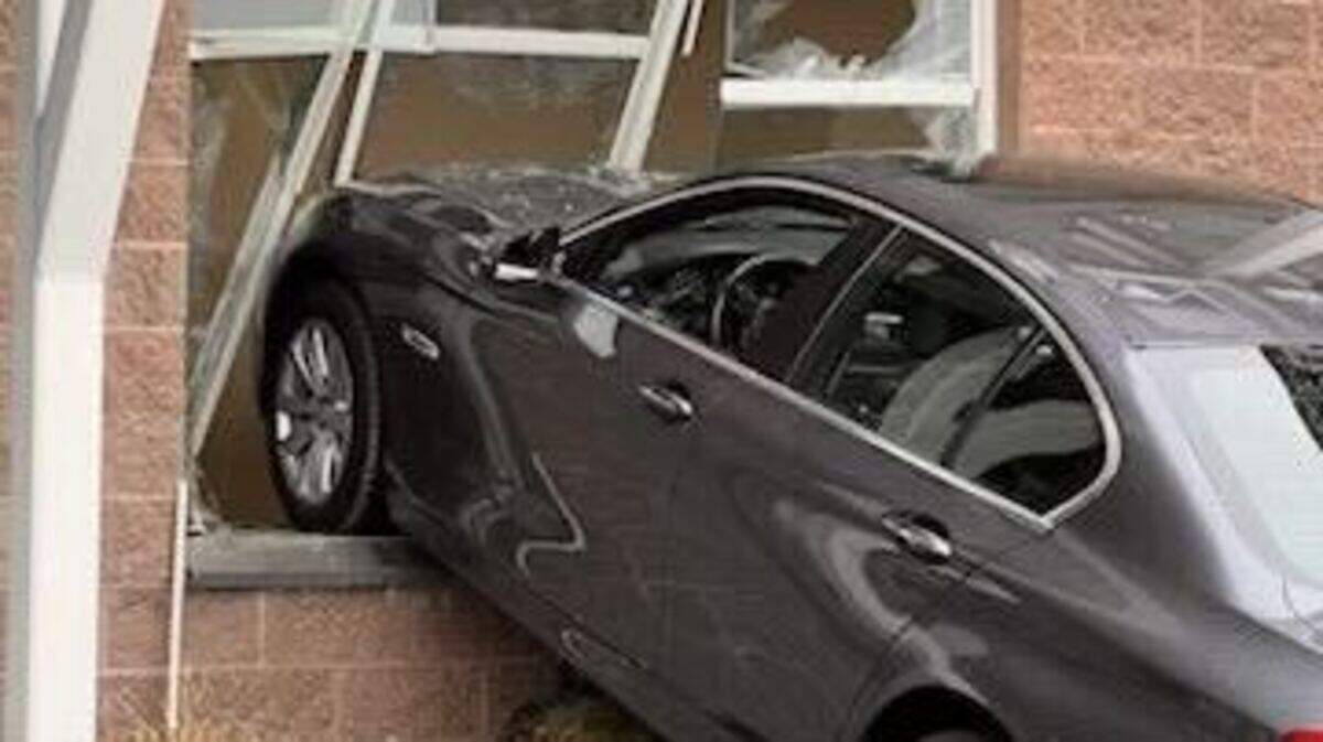 A vehicle crashed into the window of the Carol Milgard Breast Center in Tacoma on Monday.