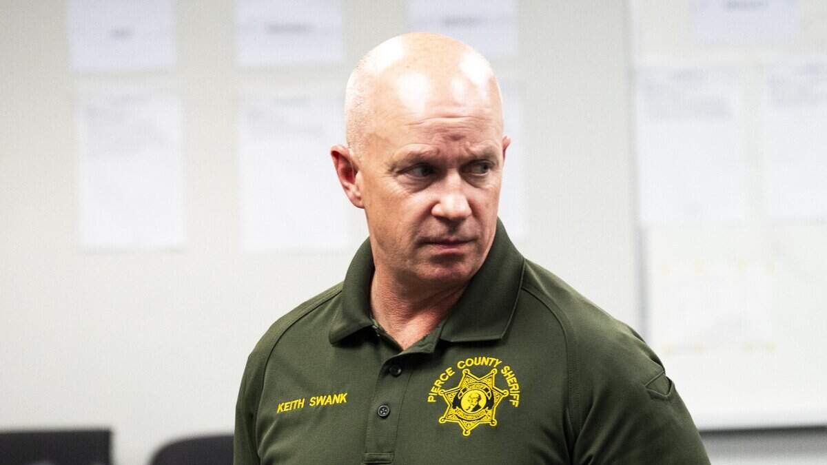 Pierce County Sheriff Keith Swank attends a Pierce County Charter Review Commission, on Monday, June 15, 2026, in Tacoma, Wash.