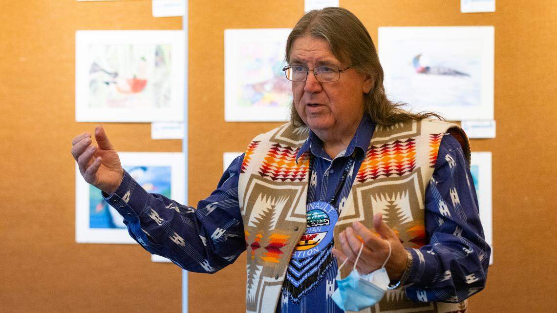Ed Johnstone, fisheries policy spokesperson at Quinault Indian Nation, shared first-hand the effects of climate change on his Tribe and others in the state with Chair of the White House Council on Environmental Quality Brenda Mallory at a meeting with the council and Tribal leaders in October at the Billy Frank Jr. Nisqually National Wildlife Refuge northeast of Olympia. He has been elected chairperson of the Northwest Indian Fisheries Commission.