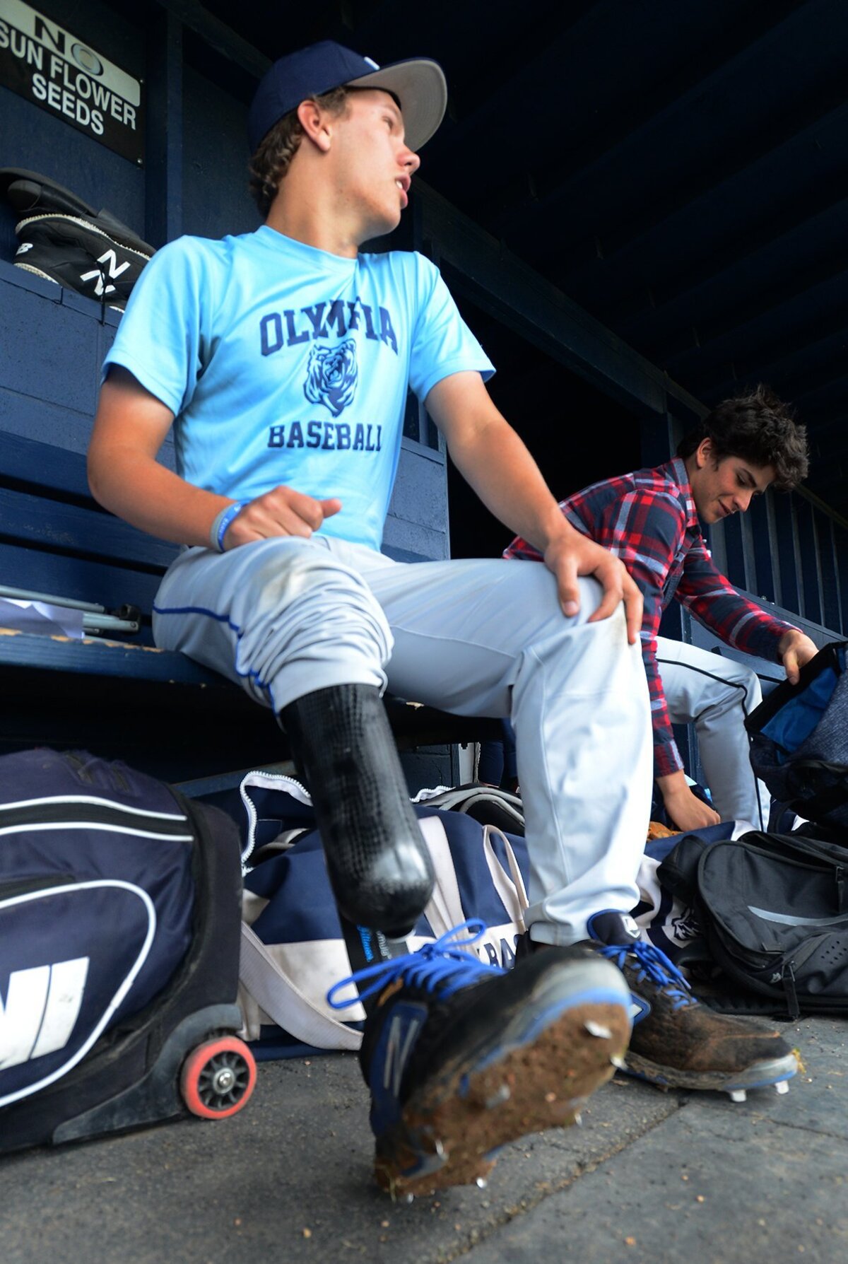 Olympia pitcher Michael Came gears up before the Bears’ May 21st practice as they prepare for the state championship this weekend.