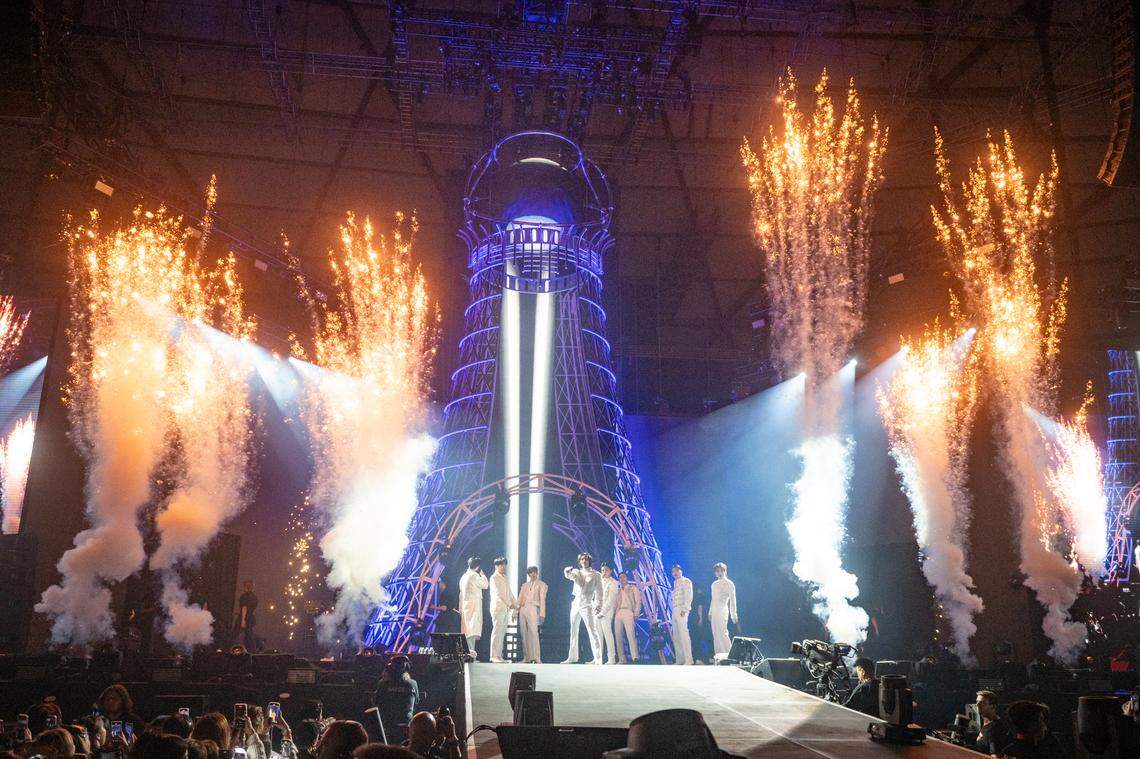 ATEEZ performing at the Tacoma Dome for their 2024 ATEEZ WORLD TOUR [TOWARDS THE LIGHT : WILL TO POWER] show Sunday, July 14, 2024 in Tacoma, Wash.