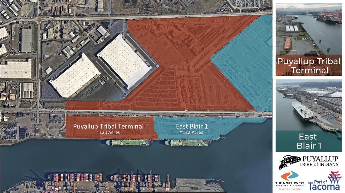 Northwest Seaport Alliance on Monday offered this outline of the future terminal development at Port of Tacoma, the result of a new partnership with the Puyallup Tribe of Indians.