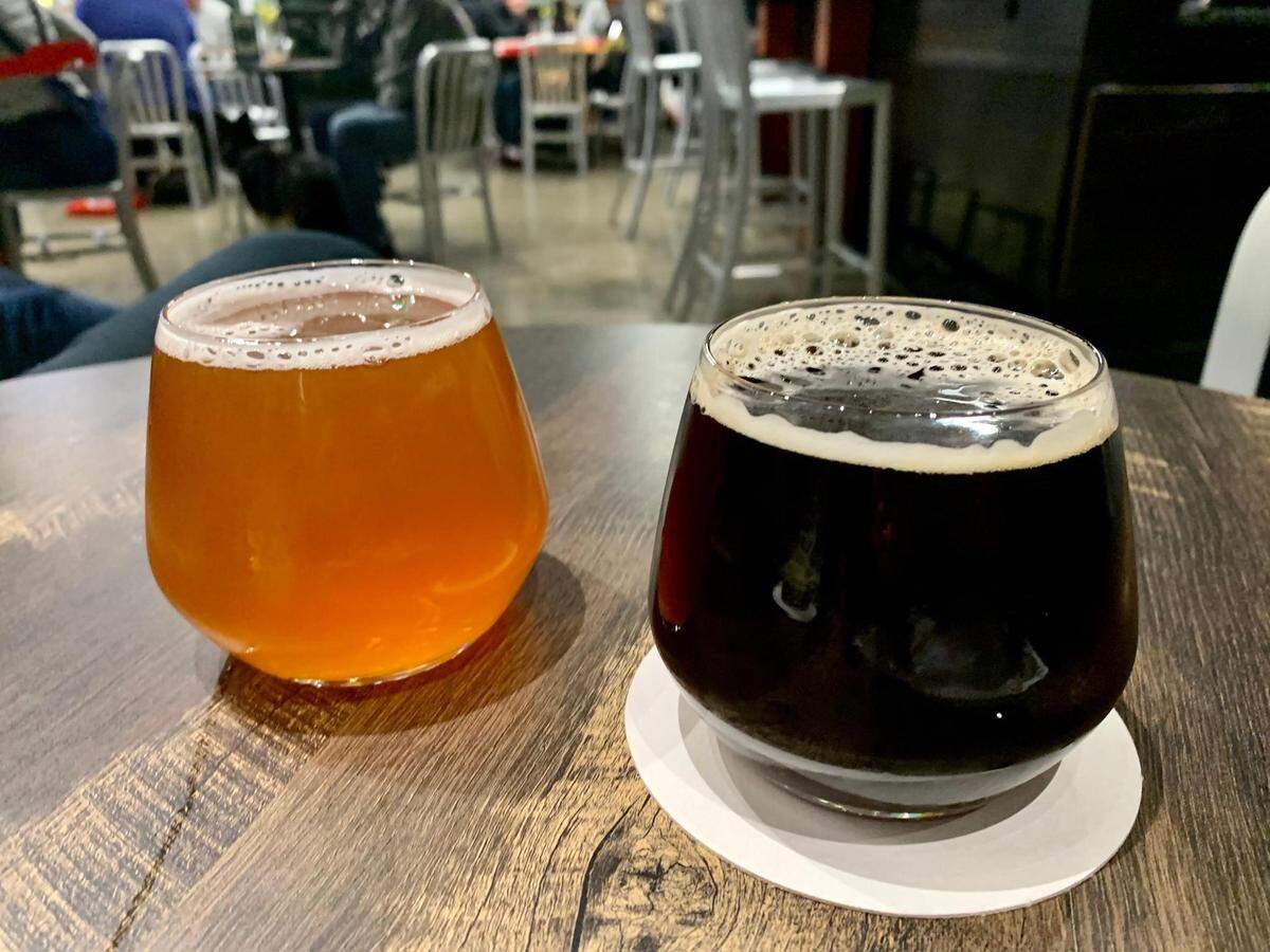 Top Down Brewing in Sumner, Wash., specializes in “blended beers,” combining their IPA with their stout to create a Black IPA to order.