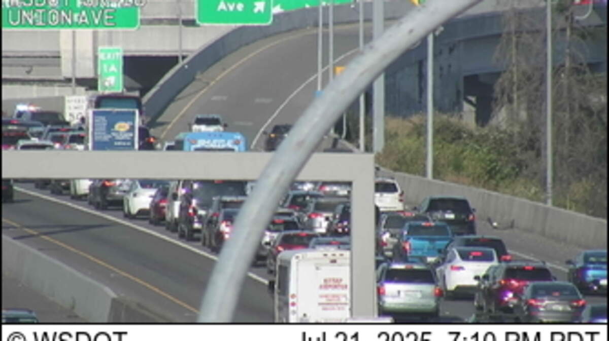 A fire beginning at 6:37 p.m. led to traffic backups on eastbound state Route 16 Monday, July 21, 2025.