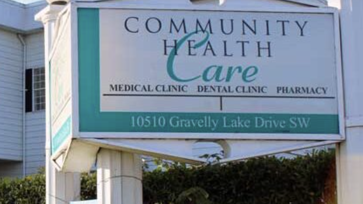 A sign for Community Health Care facility in Lakewood, one of seven sites listed for informational pickets Jan. 27 by workers represented by SEIU Healthcare 1199NW.