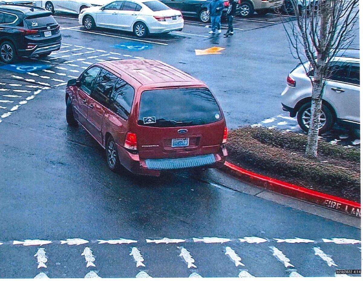 This van is thought to be involved in a drive-by shooting on Interstate 5 in Tacoma on Sunday. Authorities arrested four boys Thursday in connection with the case.