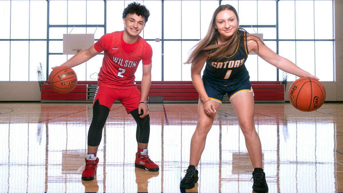 Wilson High freshman Tre Walker and his sister, Julianna Walker, a senior at Annie Wright Academy, were two of the top basketball players in Tacoma this season. They are pictured at Wilson High School in Tacoma, Washington, on Wednesday, June 16, 2021.