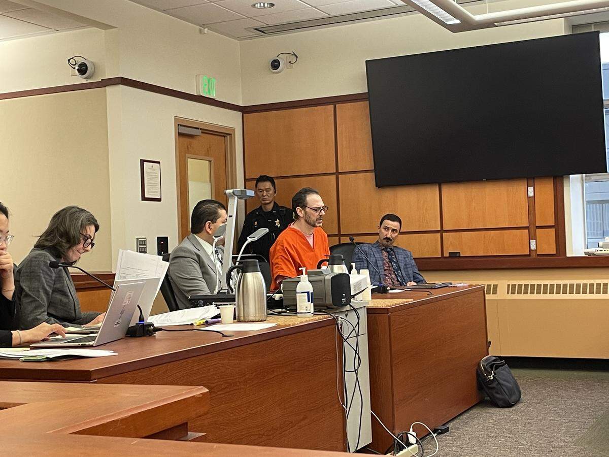 Casey Vincent Christianson, 49, (second from right) was sentenced to 29 years, seven months in prison Friday, Dec. 12, 2025, after he was convicted of intentional and felony second-degree murder for the October 2023 death of 37-year-old Richard Cooley in Parkland.