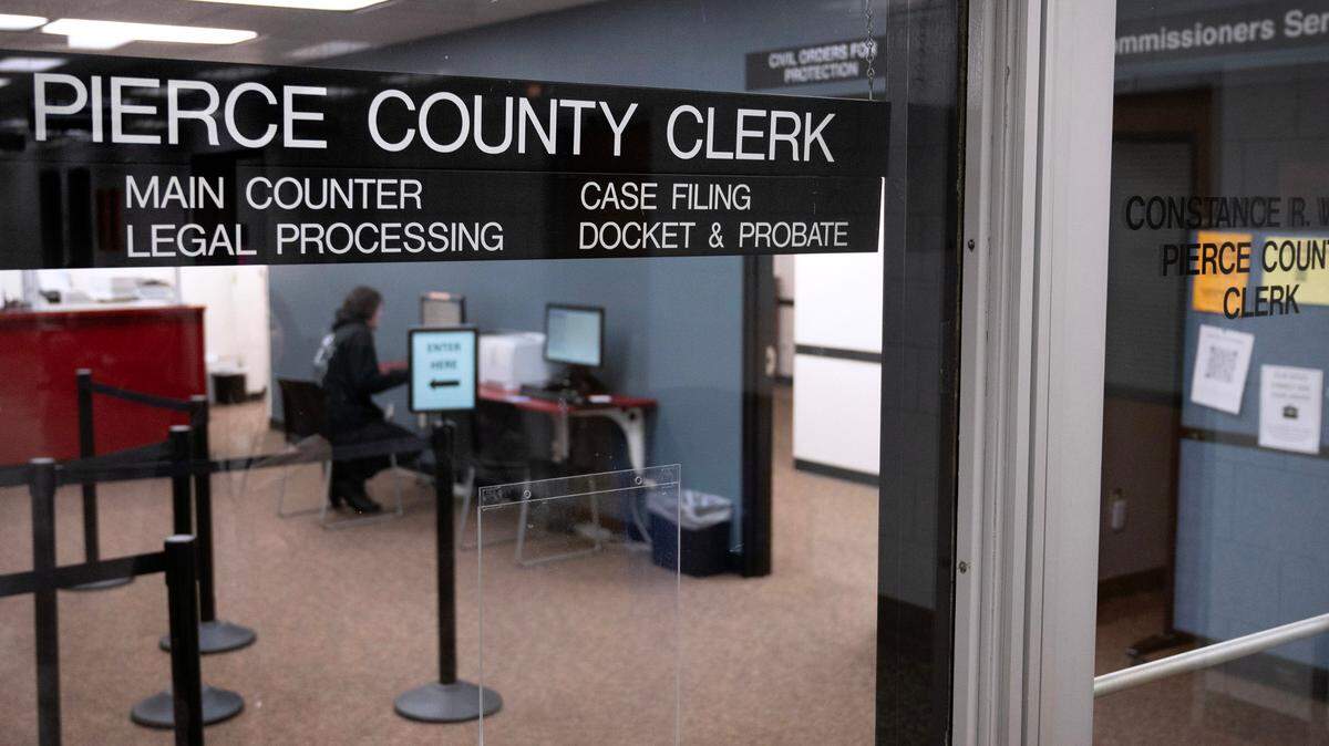 Pierce County Superior Court Clerk’s Office at the County-City Building in Tacoma, Washington, on Tuesday, Dec. 19, 2023.