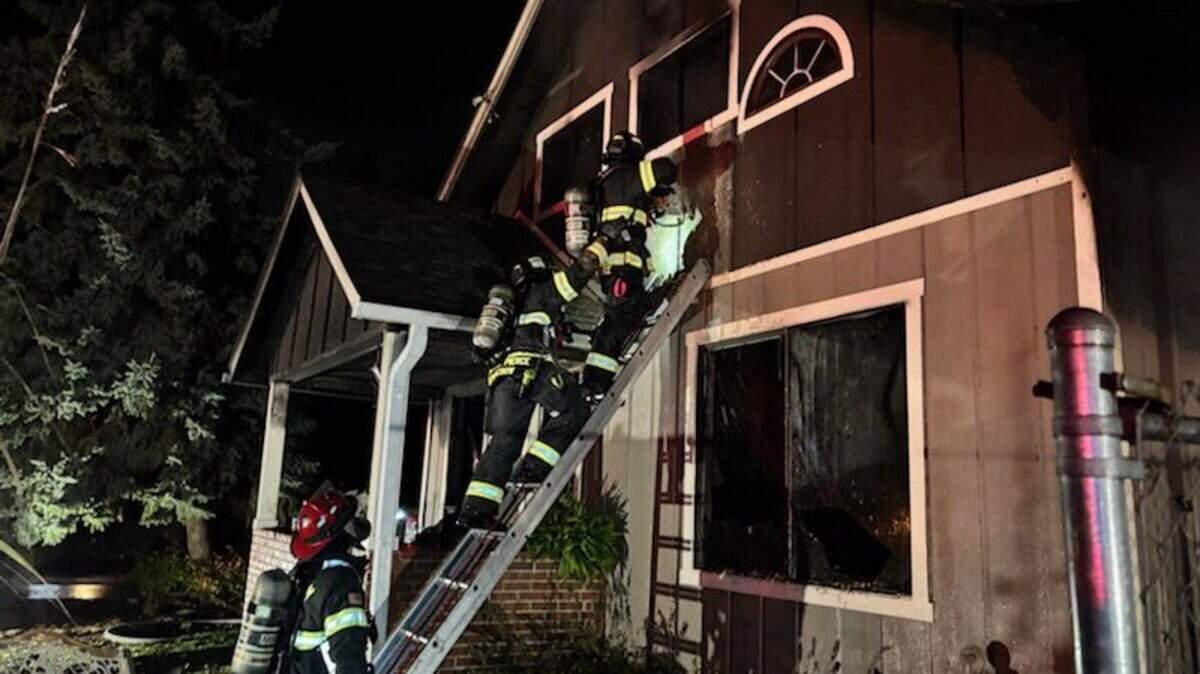 Central Pierce Fire & Rescue crews responded to a house fire Thursday night on Nov. 6, 2025.