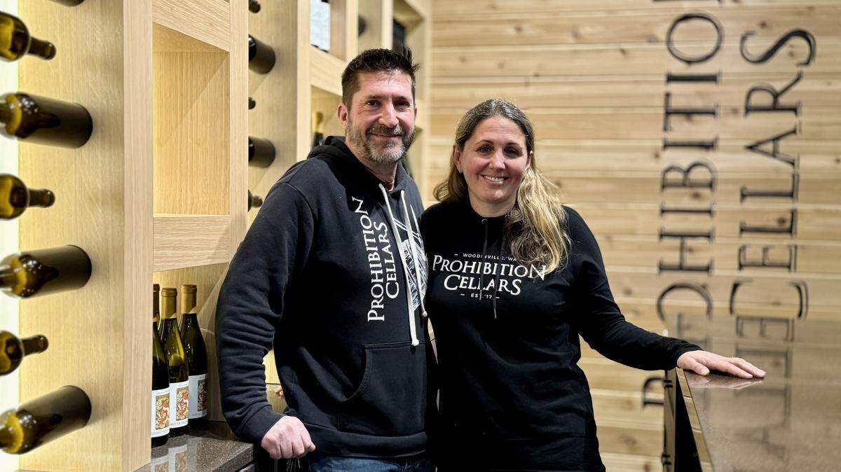 Sandor and Sabrina Faludi opened Prohibition Cellars in Woodinville, Wash. in 2019. They will expand to Tacoma with a new tasting room at 628 St. Helens Ave. in early 2026.