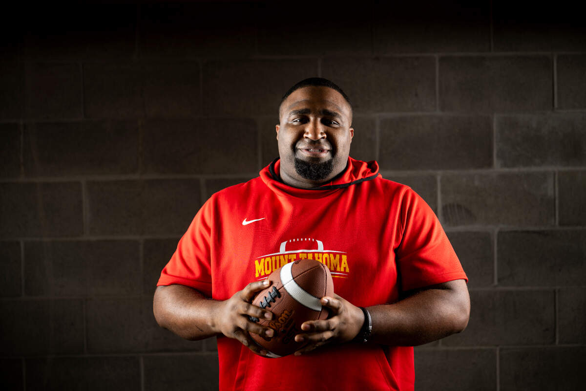 Mount Tahoma head coach Keith Terry poses for a portrait after being selected as coach of the year for The News Tribune’s 2023 All-Area football team at Mount Tahoma High School, on Sunday, Dec. 10, 2023, in Tacoma, Wash.