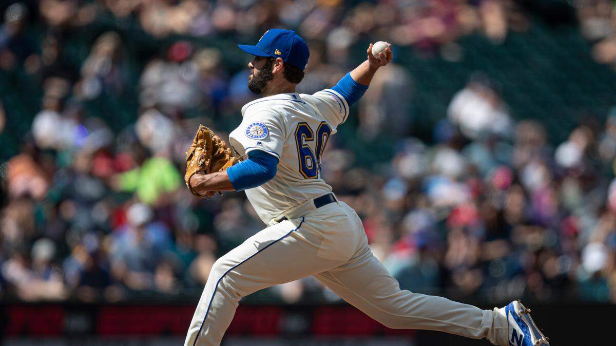 Seattle Mariners reliever Chasen Bradford delivers a pitch during a baseball game against the Los Angeles Angels, Sunday, June 2, 2019, in Seattle. The Angels won 13-3.