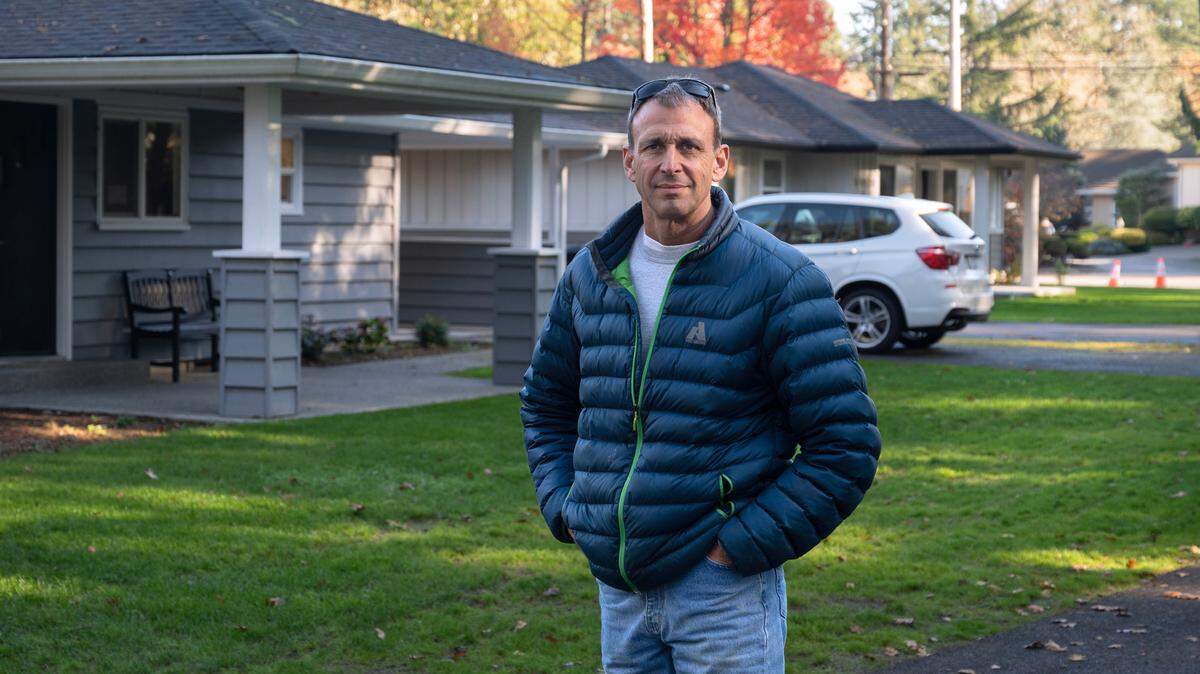 Dave Durr owns a duplex and separate accessory dwelling unit (ADU) in Lakewood, Washington. He is shown on Friday, Nov. 17, 2023.
