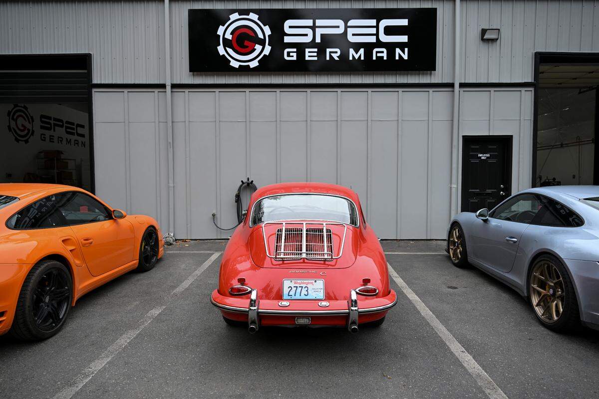 Spec German auto shop specializes in Porsche and Meceredes Benz, Monday, Sept. 11, 2023, Gig Harbor, Wash.