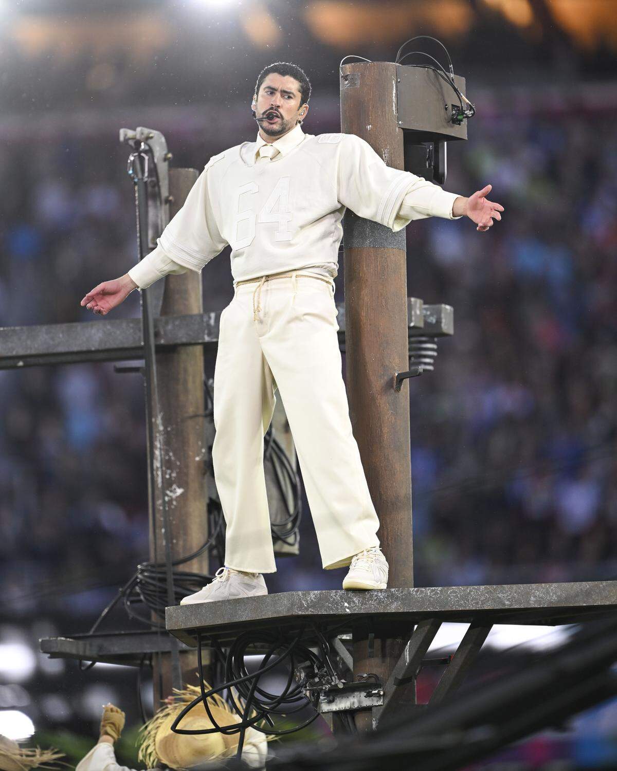 Bad Bunny performs during the Super Bowl LX Halftime Show at Levi's Stadium on Feb. 8, 2026 in Santa Clara, Calif.