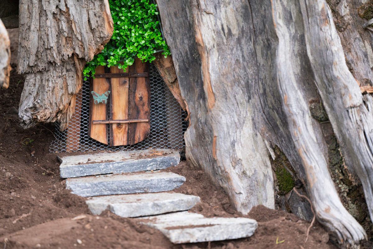 A door takes shape in the fairy garden at Point Defiance Park, on Thursday, May 23, 2024, in Tacoma.