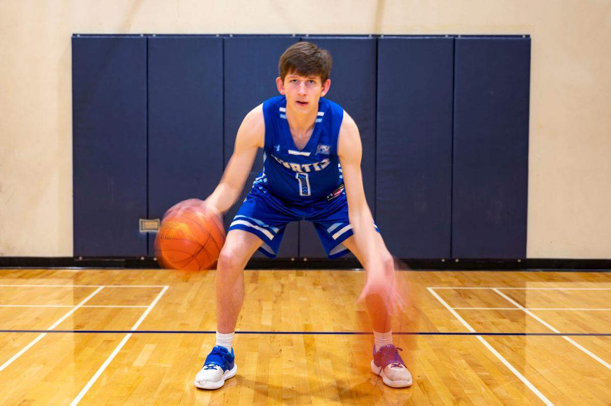 Curtis’s Tyce Paulsen poses for a portrait at Silas High School in Tacoma, Wash., on Wednesday, March 16, 2022.