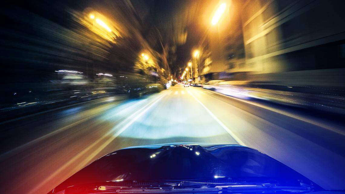 Crazy ride on the night by car