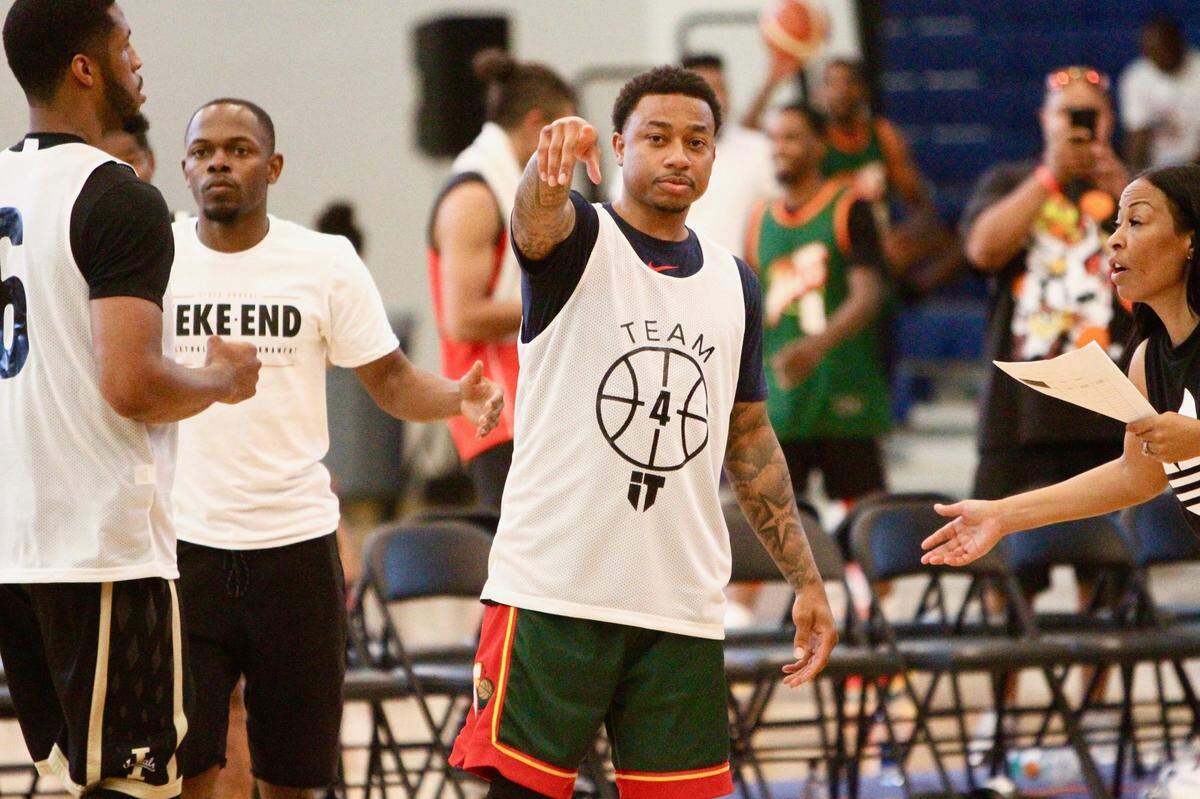 Former Curtis High and University of Washington star Isaiah Thomas in town for his sixth-annual “Zeke-End” tournament at Tacoma Community College.