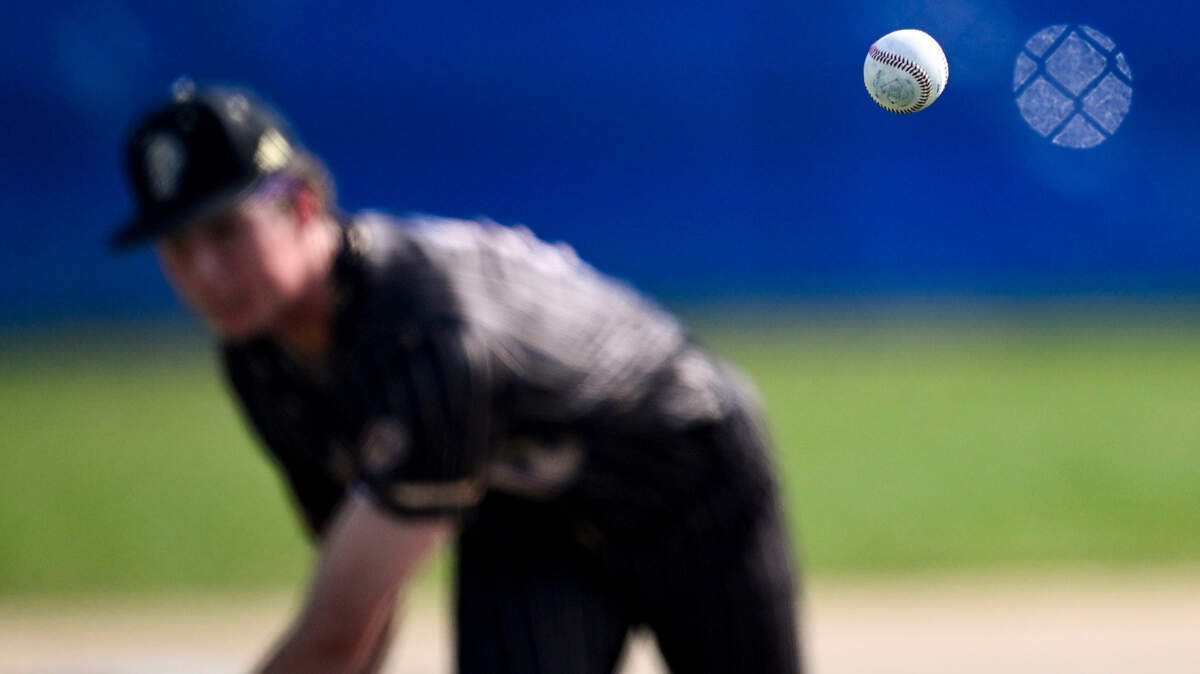 Puyallup’s Jett Reed (12) pitches against Curtis during the baseball game at Curtis Senior High School, on Tuesday, April 15, 2025, in University Place, Wash.