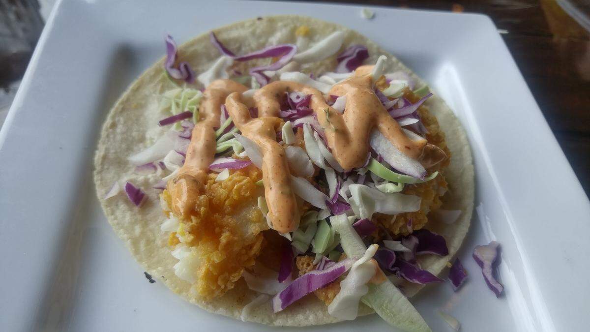A catfish taco from Red Star Taco Bar Tacoma.