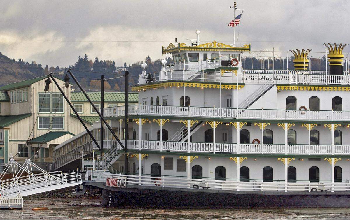 The Emerald Queen, the Puyallup Tribe of Indians’ riverboat casino that operated from 1997 to 2004, is pictured while moored in Blair Waterway in a Nov. 9, 2006, file photo.