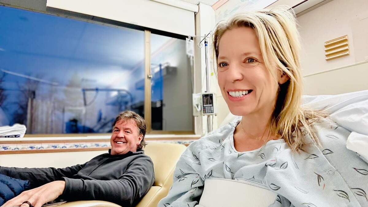 Mike Enneking, left, and Tara Doyle-Enneking, right, at Bonner General Health in Sandpoint, Idaho in December 2022.