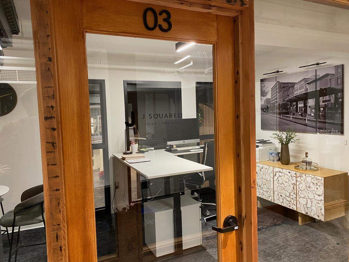 An office space at UrbanWork, 950 Broadway, Tacoma, in the Rhodes Center.
