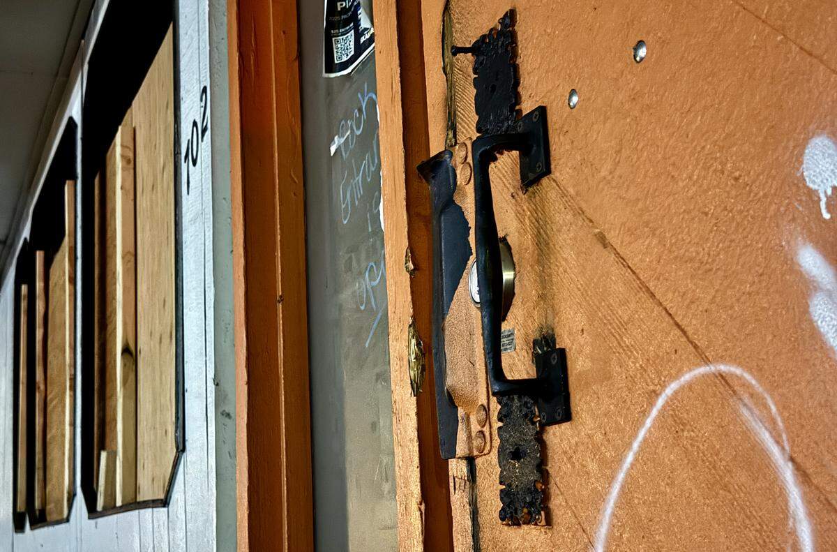 The front door at Spud’s had been bolted down and the windows boarded up, said Paul, but vandals broke in, damaged the interior and stole memorabilia on Jan. 3.