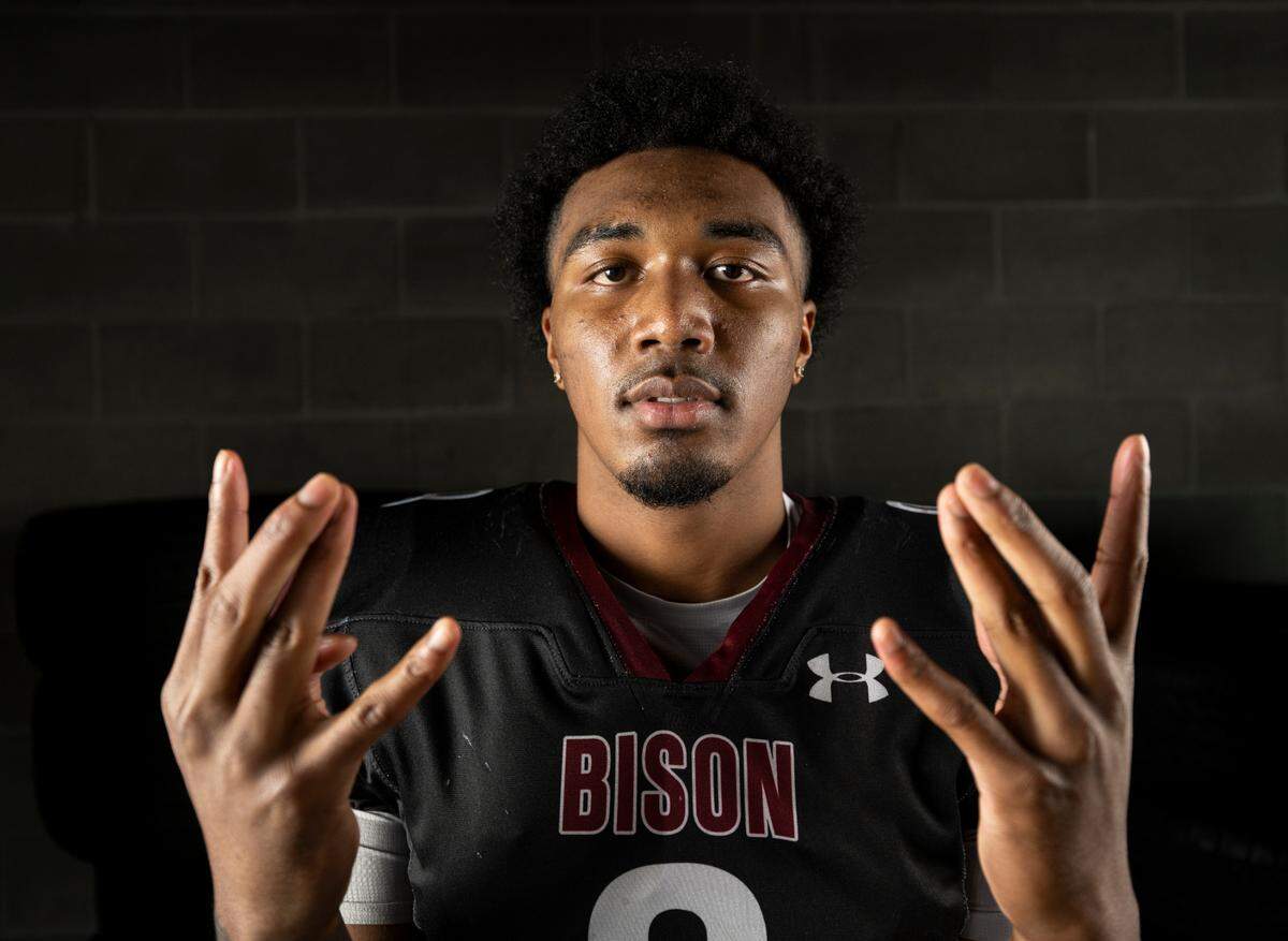 The News Tribune 2024 All-Area first-team player of the year selection Bethel linebacker Zaydrius Rainey-Sale poses for a portrait at Mount Tahoma High School, on Sunday, Dec. 8, 2024, in Tacoma, Wash.