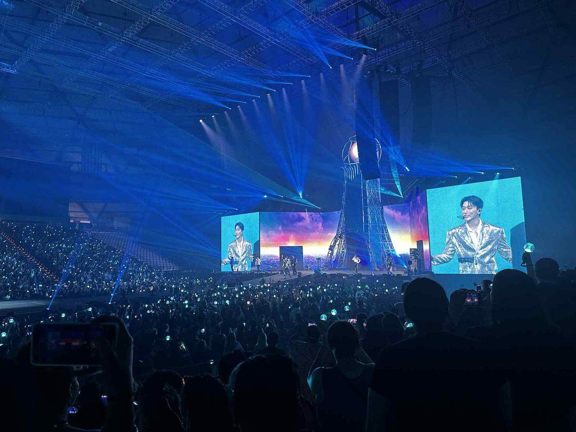 Fans fill the inside of the Tacoma Dome for the ATEEZ concert Sunday, July 14, 2024, in Tacoma, Wash.