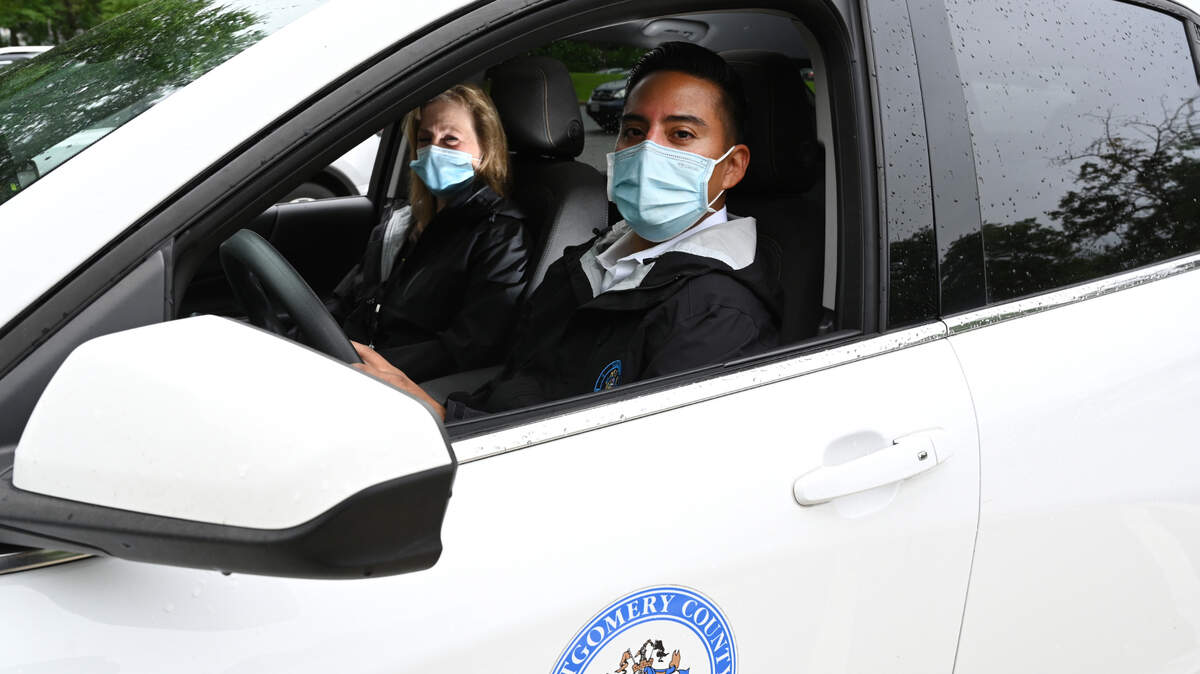 Mary Brough and Manuel Calero are part of Montgomery County’s mobile crisis unit, a team of clinicians who respond to individuals during mental health crises.