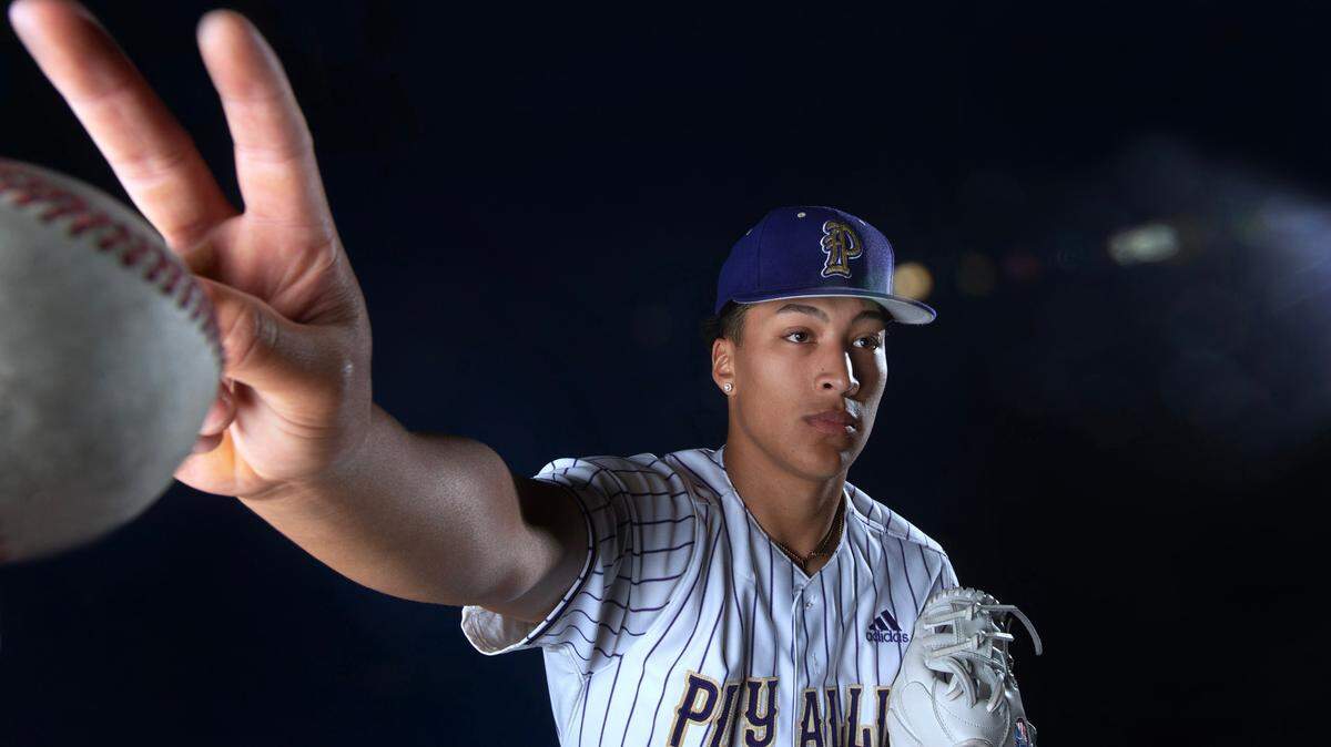 Puyallup senior pitcher Mason Pike is The News Tribune’s All-Area Baseball Player of the Year. He is shown at New Level 360 training facility in Puyallup, Washington, on Tuesday, June 4, 2024.