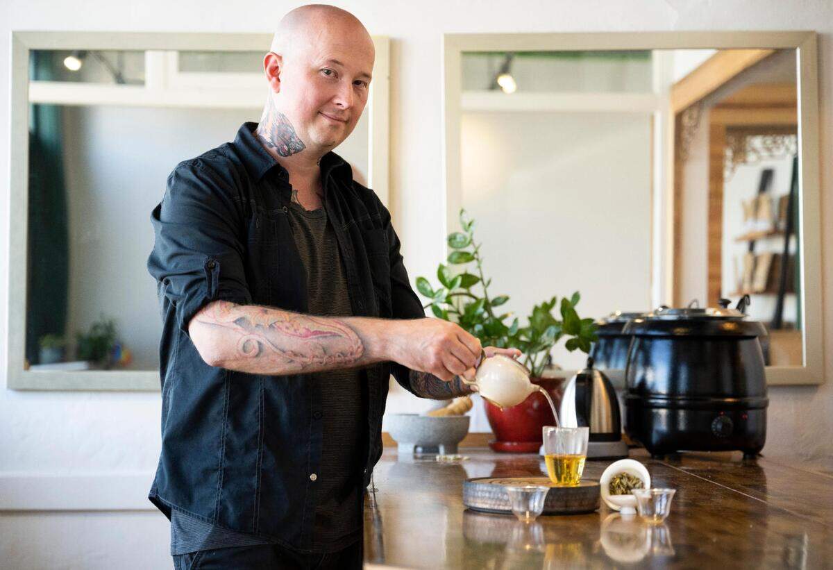 Ean Oz Sager opened Obscura Teahouse at 1308 Martin Luther King Jr. Way in Tacoma’s Hilltop neighborhood, with hopes of it becoming a quiet late-night oasis and creative hub.