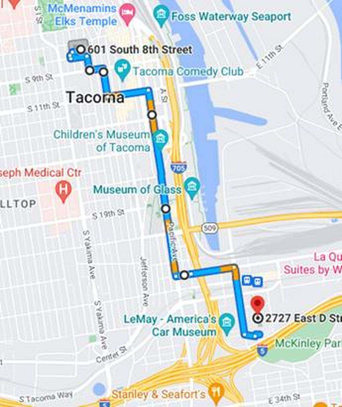 This map shows the route for Saturday’s memorial procession for firefighter Robert “Bo” Schiemer.