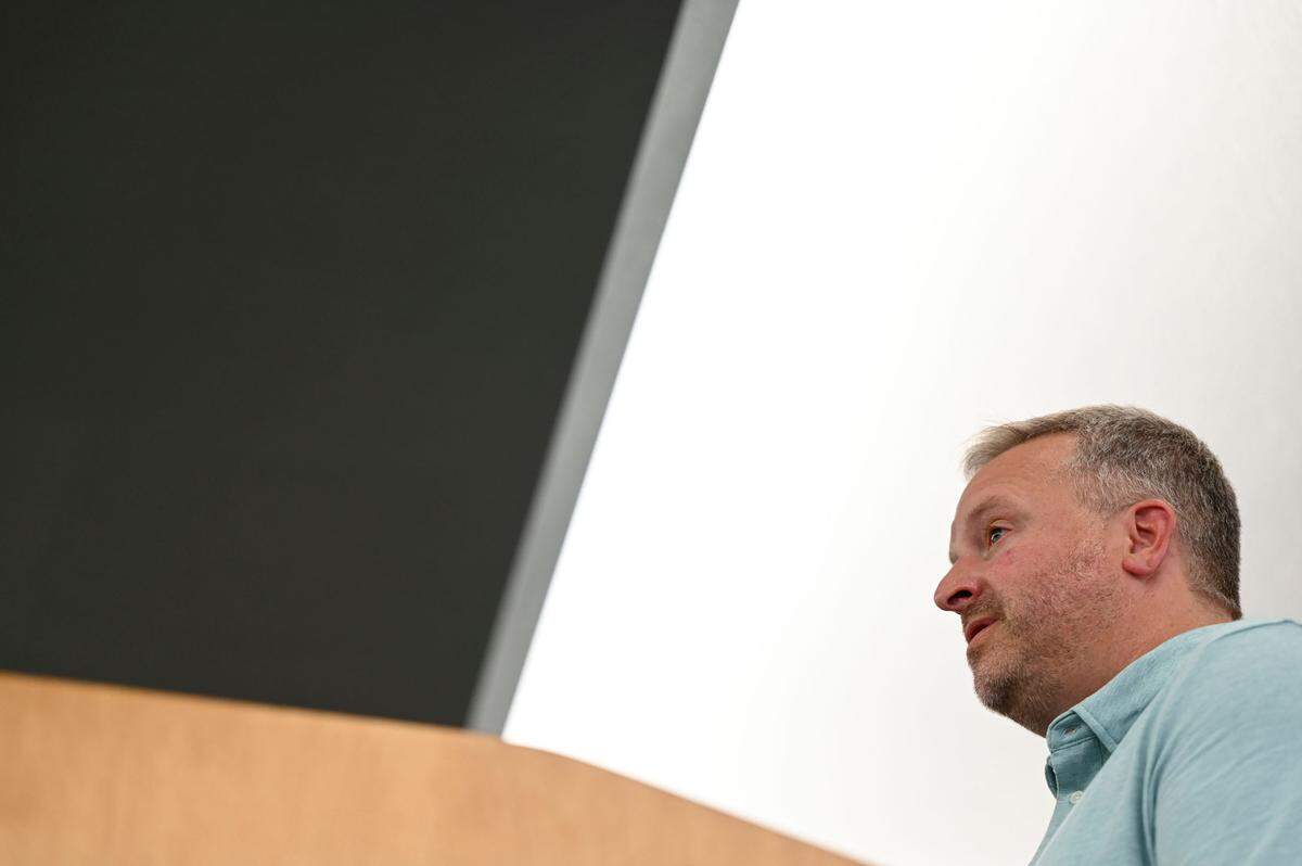 Tacoma Rescue Mission executive director Duke Paulson speaks in support of the homeless village during a Pierce County Council meeting, Tuesday, July 25, 2023, in Tacoma.