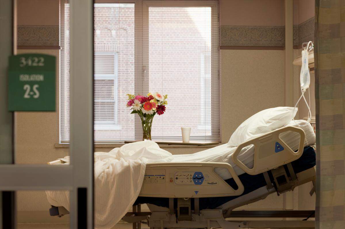 Hospital bed stock photo