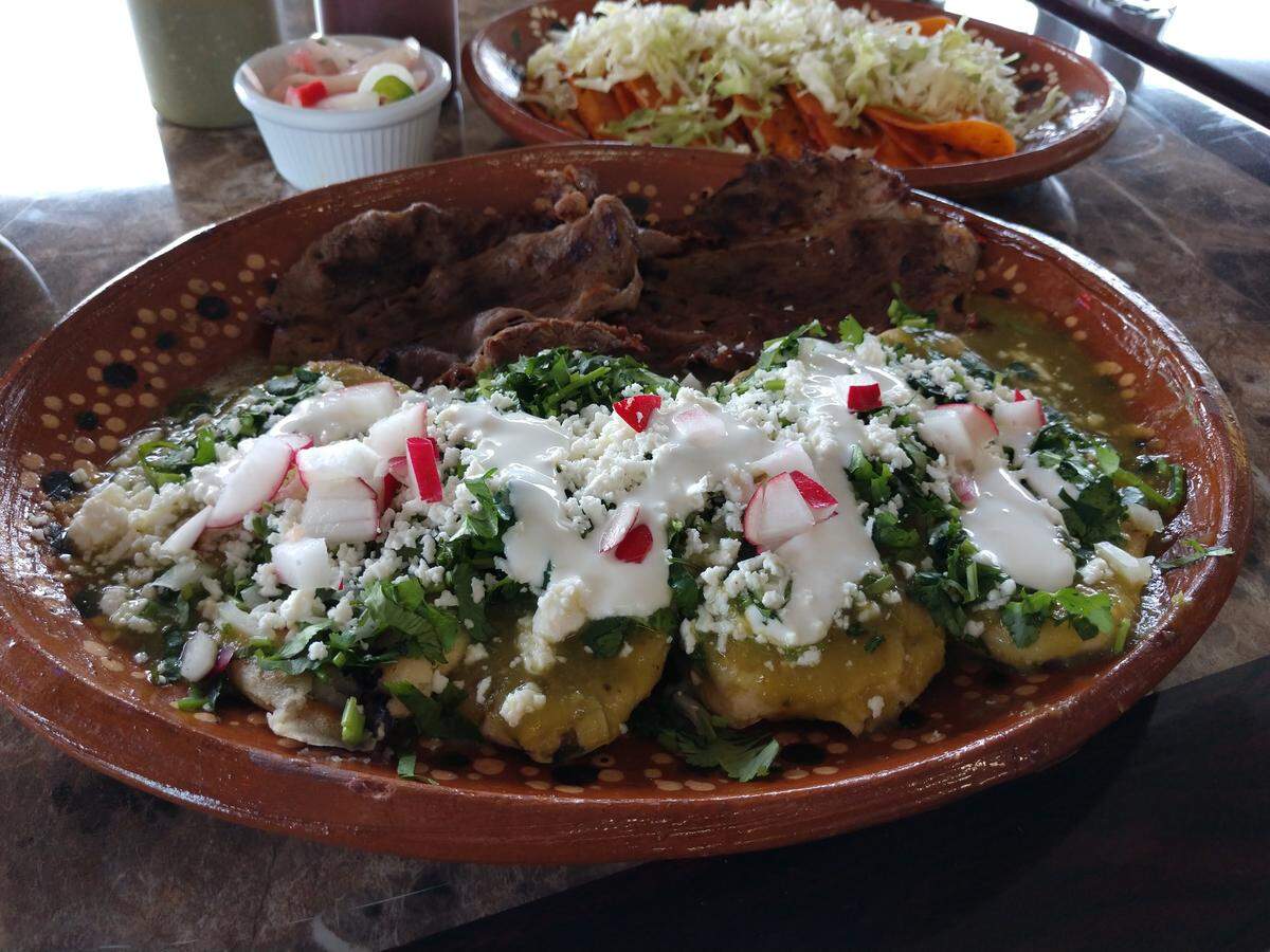 Tlacoyos with carne asada from Mi Casa Mexican Restaurant in Lakewood.